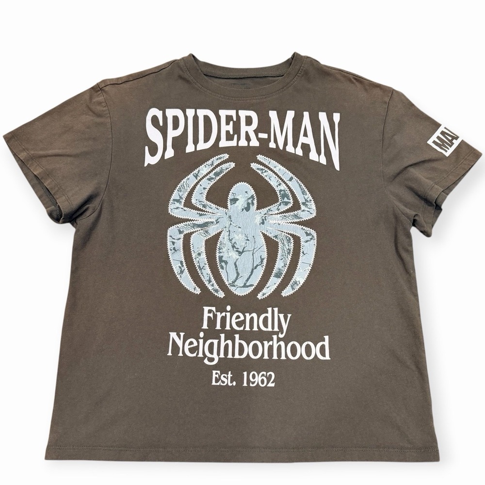 Marvel Spider-Man Friendly Neighborhood T-Shirt Brown Women's Small Graphic Tee
